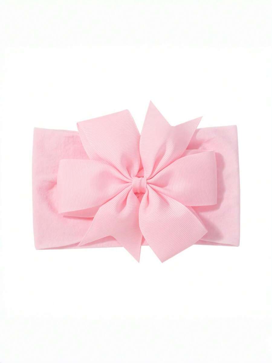 1pc Baby Large Bow Headband, Soft High Elastic Nylon Wide Headband, Suitable For Daily Wear, Party - Multicolor - View 1