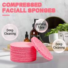Round Compressed Facial Cleansing Sponges, Soft Face Wash Sponge Pads For Makeup Removal, Gentle Exfoliating & Daily Skincare, Multiple Colors - Multicolor - View 5