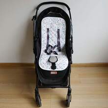 1pc Quilted Printed Thin All-Season Breathable Comfortable Soft Skin-Friendly Baby Stroller Seat Cushion - White Flamingo - View 5