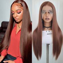 Brown Synthetic Hair Lace Front Wig, Glueless 13x4 HD Lace Front Wig, Halloween - Multicolor - View 14