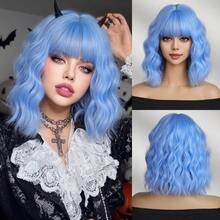 Halloween 12-Inch Multi-Color Short Curly Wig, Gradient Brown Black Pink Dopamine Color, Heat-Resistant Synthetic Fiber Wig, Suitable For Daily Wear, Party And Cosplay - Multicolor - View 15