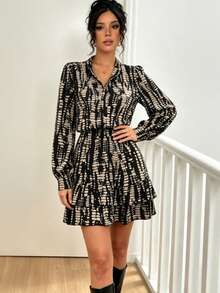 Women Short Dresses - Black - View 2