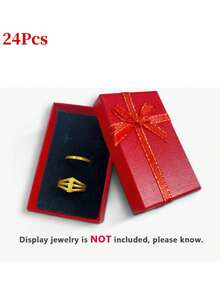 24pcs/Jewelry Gift Box Small Empty Gift Boxes Jewelry Boxes Packaging Bulk Gift Wrap Boxes Cardboard Jewelry Boxes With Bow For Ring Necklaces Earring Bracelet Jewelry - Rectangular Style - View 9