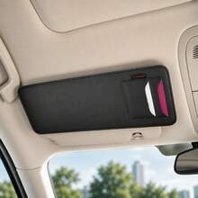 XIJIANBAO Car Sun Visor Extender, Multi-Functional Storage Panel, PU Leather, Can Store Cards, Anti-Glare, UV Protection, Adjustable Back Clip, Suitable For Various Car Models, Car Interior Accessories, Holiday Gift For Car Enthusiasts - A - View 3