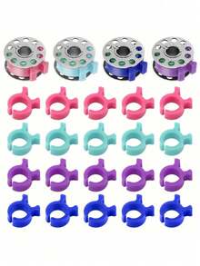 20/10/1pc Heavy Duty Spool Clamp Protector With Threaded Lock - Fits All Spool Sizes (Inner/Outer Thread) - Multi-Color Options, Pipe Connector, Suitable For Automotive, HVAC And Plumbing - Compatible With Standard Valves And Fittings, Spool Clamp, Prevents Spool End Detachment, Spool Fixing Clamp, Spool Fixing Ring, Silicone Spool Ring - Multi-color - View 1