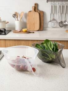 Kitchen Colander Transparent Funnel-Style Strainer Bowl With Spout And Stable Flat Bottom Large Capacity Fruit Vegetable Washing & Draining Basin - Multicolor - View 3