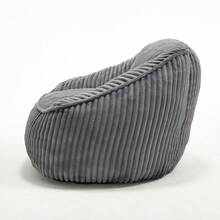 Light Luxury Style Bean Bag/Striped Design Bean Bag/Memory Foam/Versatile Use/Ergonomic Design/No Assembly Required/Suitable For Living Room, Bedroom, Shopping Malls - Dark Grey - View 5