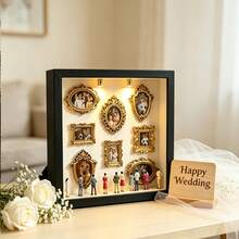 1 Set DIY Mini Museum Shadow Box - Celebrate Your Precious Memories In A Unique Way, With Customizable Photo Display And Miniature Figurines Shadow Box Frame Kit (Non-Electric) Personalized Unique Souvenir Decor, Halloween/Christmas Gift/Home Decor - 7 Inches Square - View 4