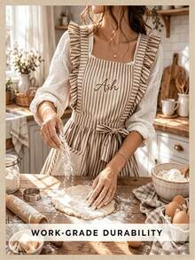 1 buah Celemek Berumbai Bordir yang Dipersonalisasi, Celemek Dapur Bergaris yang Dapat Diatur Ukurannya (Dengan Kantong), Celemek Memanggang yang Disesuaikan, Celemek Memasak Gaya Pedesaan, Aksesori Dapur Rumah Pertanian, Celemek Wanita Vintage, Celemek Bordir Nama yang Disesuaikan, Celemek Memanggang yang Lucu, Set Bunga Pedesaan, Celemek Memasak Rumahan, Celemek Pinggang yang Dapat Diatur Ukurannya, Celemek Barista, Hadiah Dapur Gaya Buatan Tangan - MultiWarna - View 4
