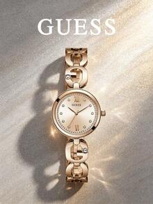 GUESS Women Square Paved Crystal Wrist Watch GW0472L2 Gold‑Tone Stainless Steel Bracelet Multi‑Function Quartz Watch Gift Box - WATCH - View 7