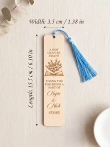 1pc Custom Text Wooden Bookmarks Wedding Favors For Guests, A New Chapter Begins, Bridal Shower Gifts, Save The Date - Multicolor - View 7