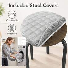 18" Stackable Stools Set Of 6, Round Nesting Stools - 1 - View 6