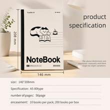 1pc Colorful Cover A5 Glue-Bound Notebook, Hot Melt Glue Binding Sturdy And Hard To Fall Out Pages, Lined Inner Pages Smooth Writing, Student Classroom Notebook, Office Daily Record Exercise Book, Multi-Color Cover Minimalist Soft Cover Notebook, Restaurant Notebook - Multicolor - View 7