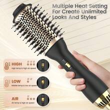 LANDOT Blow Dryer Brush Set, 2-In-1 Hot Air Brush, Ionic Hair Styler, Suitable For Drying, Volumizing And Straightening - Black - View 6