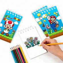 SUPER MARIO BROS. 1set/8pcs Classic Game Cartoon Coil Small Notebook Set, With Multiple Cute Character Covers, Portable And Small, Suitable For Taking Notes On The Go, Is A Super Practical Holiday Gift For Boys And Girls. (Stochastic Style) - Multicolor - View 5
