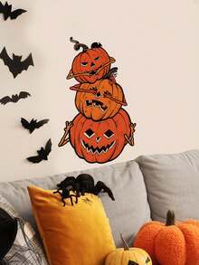 Halloween Funny Pumpkin Ghost Goblin Wall Sticker Set, Retro Cartoon Patterns, Self-Adhesive And Removable, Living Room Window Party Atmosphere Decoration Decals - Wall Stickers - View 2