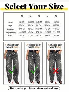 Celana Jeans Wanita Model Lurus Motif Polkadot Hitam & Abu-abu, Gaya Prancis Minimalis, Cocok untuk Perjalanan Santai dan Kencan Sehari-hari di Musim Gugur - Dark Grey - View 3