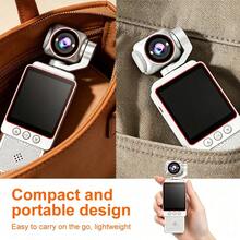 4K Wifi Digital Camera, Dv Camera, 180° Rotating Lens, With Flash, 1080P Ultra-Clear, Motion Stabilization, One-Click Recording/Video Shooting, Wifi Mobile Phone Connection, Equipped With 64Gb Sd Card - View 4