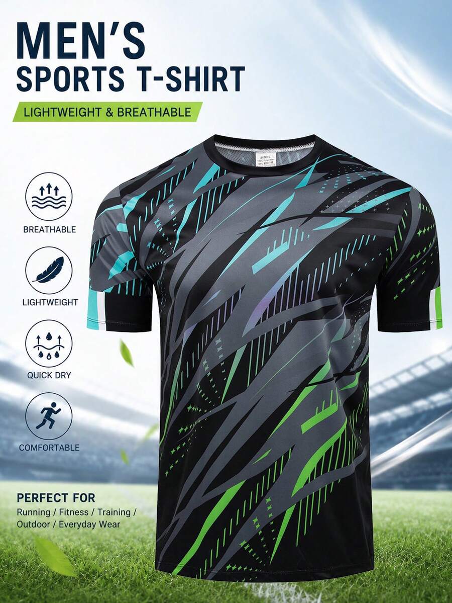 Blokecore Men's Football T-Shirt, Home Jersey | Breathable Quick-Dry Football Training Top Sports Black Fall - Black - View 1