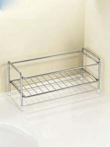1pc/3pcsMinimalist Countertop Storage Rack, Metal Wire, Multi‑Layer Rectangular Frame, Open Grid Compartments, For Cosmetics And Skincare Storage, Desktop Organizer Shelf For Vanity Table, Bedroom Countertop, Household Daily Storage, All Season - Multicolor - View 14