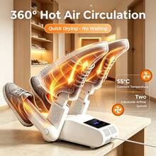 Secador de zapatos de cerámica PTC, 8 niveles de ajuste de temporizador, con función UV, secador de botas portátil, adecuado para el hogar y los viajes - Enchufe UK(220-240V) - Ver 3
