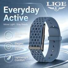 LIGE New Screenless Smart Band, Multiple Sports Modes, Waterproof, Lightweight & Compact, Long Battery Life, Silicone Material, Nylon Strap, Fashionable & Convenient Unisex Watch - View 2