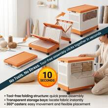 Mobile Office Storage Cabinet On Wheels; Storage Box For Silk Fabrics; Foldable Organizer Bin With A Lid And Dual-Opening Access; Premium Dust-Proof Fabric Storage Unit For High-End Studios, Designed To Protect Luxury Fabrics And Finished Garments - Upgraded Fabric Storage Box - View 7