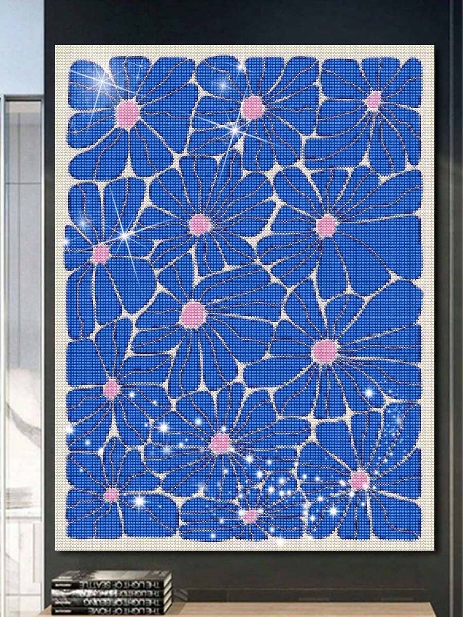1 Set Diamond Painting, Floral Pattern, Home Decoration DIY Handmade, Living Room Wall Decor, Creative Holiday Gift, Adult Craft Kit, Unframed