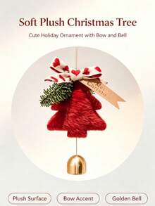 Christmas Bow With Bell, Decorative Gold Bell Pendant Hanging Suitable For Indoor Outdoor Home Car Bag Party Decoration Christmas Gift Christmas Decoration (One Size Random Style) - Multiple Styles - View 8