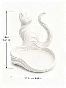 Creative Cat Figurine Storage Tray, Decorative Desktop Organizer, Fashion Cat Shaped Sculpture Storage Box, Suitable For Keys, Jewelry, Small Items, Home And Office Desktop Decor, Halloween And Christmas Holiday Decoration - Multicolor - View 7
