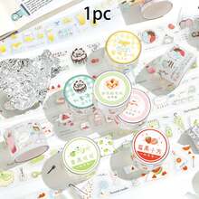 1pc Misty Thin Washi Tape Salt-Style Scrapbooking Collage Dessert Handmade Stamp Decorative Tape - Multicolor - View 1