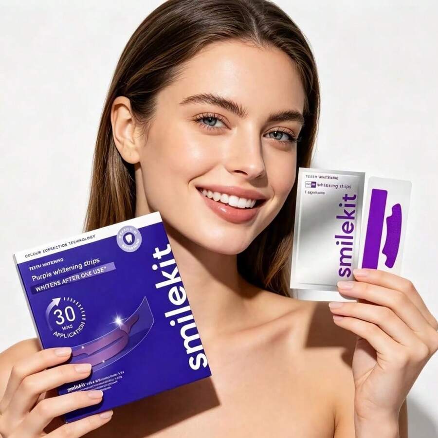 Purple Teeth Whitening Strips, Deep Cleaning, Fresh Breath, Daily Use - Big Box - Purple Teeth Whitening Strips - View 1