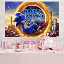 Sonic لافتة خلفية بتصميم دائرة ذهبية بموضوع سونيك لحفلات الأطفال. مناسبة لحفلات أعياد الميلاد. خيار مثالي لديكور الجدران بموضوع معين، أنشطة الاحتفالات، إعداد الغرف وديكورات العرض. - متعدد الألوان - مشاهدة 9