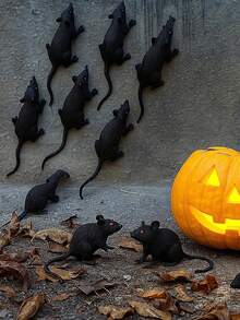 20pcs Halloween Prank Props Mini Plastic Simulation Fake Mouse Decoration, Realistic Prank Mouse Simulation Product, Suitable For April Fool's Day And Halloween Parties - Multicolor - View 8