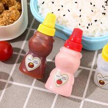12/6/4/2pcs Bear-Shaped Squeeze Bottles, Sauce Dispenser, Portable Condiment Container, Lunch Box Accessory, Kitchen Gadget, Suitable For Ketchup, Honey, Salad Dressing, Chili Sauce - Multicolor - View 2