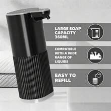 DONASIRA 1pc Automatic Soap Dispenser, Black Drip Style, Automatic Liquid Dispensing Bathroom Decor Fall Decor Back To School - Black Drip - View 12