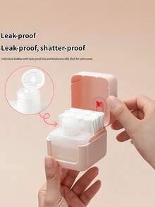 Kotak Pembersih Makeup Portabel untuk Perjalanan, Set Pembersih & Penghapus Makeup 2-in-1, Dengan Tutup Flip, Kotak Penyimpanan Plastik Kompak, Cocok untuk Pengorganisasian Perawatan Kulit, Ideal untuk Perjalanan dan Perjalanan Bisnis - MultiWarna - View 1