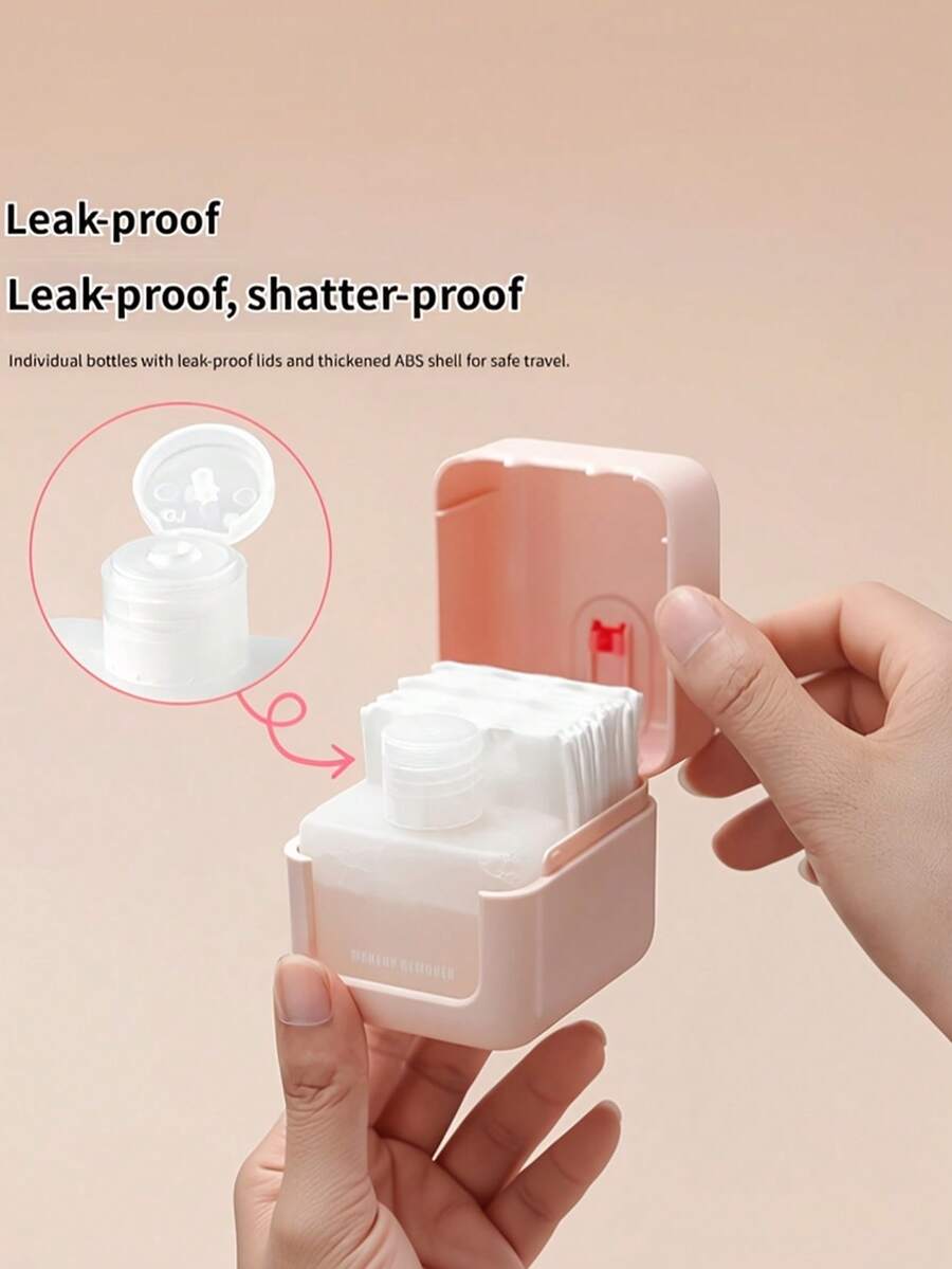 Kotak Pembersih Makeup Portabel untuk Perjalanan, Set Pembersih & Penghapus Makeup 2-in-1, Dengan Tutup Flip, Kotak Penyimpanan Plastik Kompak, Cocok untuk Pengorganisasian Perawatan Kulit, Ideal untuk Perjalanan dan Perjalanan Bisnis - MultiWarna - View 1