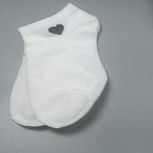 1/3/6/12 Pairs Women's Solid Color Versatile Heart Print Casual Invisible Socks - Multicolor - View 10