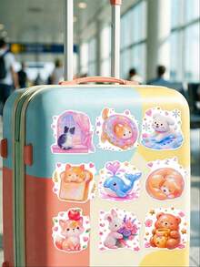 50 Pcs Cute Animals Stickers – Assorted Dog Cat Rabbit Fox Penguin Waterproof Decals For Christmas Party Favors, Easter Gifts, Birthday Goodie Bags & Journal Decor,Scrapbook Supplies - Multicolor - View 8