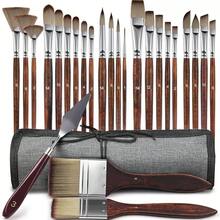 24pcs High-Quality Nylon Paint Brush Set With Portable Storage Bag, Watercolor Acrylic Painting Tools, Suitable For Artists, Travel Portable Art Set | Durable Paint Brushes With Storage Bag, Suitable For Professional Art Creation - Sets - View 1