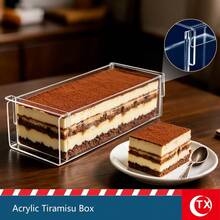 TX Transparent Acrylic Tiramisu Box, Rectangular Design With Lid, Includes Tiramisu Template And Scraper, Suitable For Cheesecake, Ladyfingers And Other Baked Goods, Essential For Holiday Parties, Birthdays, Gatherings And Home Kitchen - Multicolor - View 7