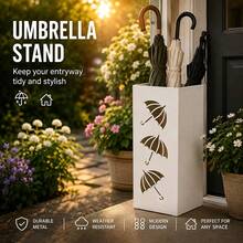 1PC Metal Umbrella Stand, Household Umbrella Storage Rack, Space-Saving For Home Entrance Garage Foyer, Keeps Dry, Long-Handled Umbrella And Cane Storage Organizer - A - View 2