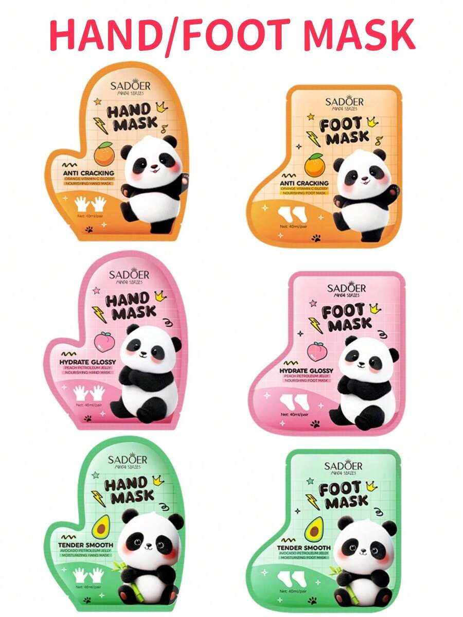 SADOER Set Masker Tangan & Kaki, Melembapkan & Menutrisi, Anti Pecah-pecah, Melembutkan & Mencerahkan Kulit Tangan & Kaki, Set Hadiah Halloween & Natal - Campuran membran untuk tangan dan kaki - View 1