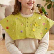 1pc New Bird Shoulder Cape, Parrot Anti-Scratch Training Interactive, Anti-Bite Black Wind, Easy To Clean Protective Bird Shoulder Perch, All Season Use (Button Color Random) - View 4