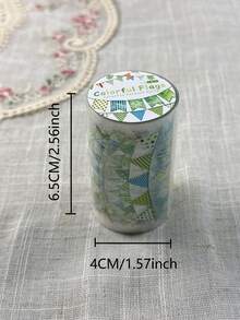1 Roll Colorful Flag Theme PET Die-Cut Washi Tape, Scrapbooking DIY Collage Decoration Magazine Photo Album Scrapbook Diary Sticker Washi Tape - Colorful Party Bunting - View 2
