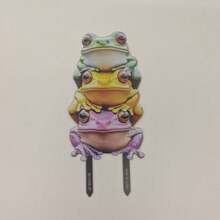 2D Flat Printed Frog Animal Garden Stake Garden Decoration Ground Plug Holiday Atmosphere Decorative Insert - A - View 7