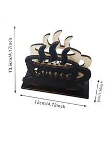 Vintage Wooden Tissue Holder, Coffee Cup, Cat Paw, Heart, Knife & Fork, Multiple Styles Available, Desktop Tissue Storage Decor - Black - View 7
