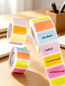 500pcs Self-Adhesive Labels, Food Labels, Oil-Proof & Waterproof Stickers, Suitable For Kitchen Accessories, Home Goods, Christmas Decor, Freezer, Packaging Boxes, Storage Room Organization, Canned Food Storage, Back To School - Multicolor - View 2