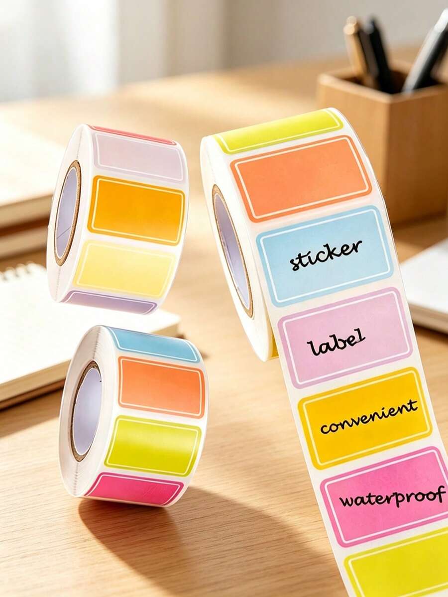 500pcs Self-Adhesive Labels, Food Labels, Oil-Proof & Waterproof Stickers, Suitable For Kitchen Accessories, Home Goods, Christmas Decor, Freezer, Packaging Boxes, Storage Room Organization, Canned Food Storage, Back To School
